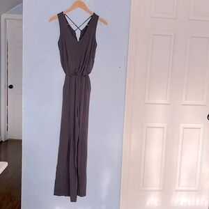 Kaileigh Wide Leg Strappy Criss Cross Back Cozy Soft Jumpsuit